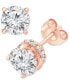 ფოტო #7 პროდუქტის Certified Lab Grown Diamond Halo Stud Earrings (2-1/2 ct. t.w.) in 14k Gold