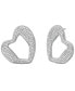 Фото #1 товара Platinum-Plated Brass Pavé Heart Curb Stud Earrings