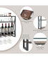 3-Tiers Industrial Wall Mounted Wine Rack with Glass Holder and Metal Frame