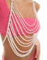 Фото #4 товара ASOS DESIGN body harness with layered graduated faux freshwater pearl design