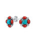 Фото #1 товара Серьги Bling Jewelry Turquoise Red Coral Concho