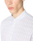 Men's Regular-Fit Cotton Satin Monochromatic Logo-Print Shirt