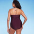 Women's Scallop High Neck Full Coverage One Piece Swimsuit - Kona Sol Atlantic