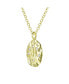 Фото #2 товара 14K Gold Plated Cubic Zirconia Hammered Pendant Necklace