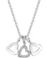 Diamond Accent Triple Heart Charm Pendant Necklace in 14k Gold-Plated Sterling Silver, 18"