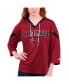 Women's Cardinal Arizona Cardinals Rally Lace-Up 3/4 Sleeve T-shirt