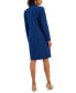 ფოტო #2 პროდუქტის Women's Longline Jacket Topper & Belted Sleeveless Sheath Dress