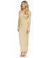 Фото #4 товара Women's Metallic Ribbed Sweater Dress