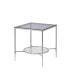 Adelrik End Table in Glass & Chrome Finish