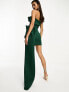 Фото #5 товара ASOS DESIGN one shoulder structured mini dress with train detail in forest green