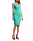 $308. Tadashi Shoji Gathered Crepe Sheath Dress in Jasmin Green Size S