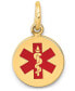 ფოტო #1 პროდუქტის Medical Info Disc Charm Pendant in 14k Gold