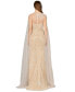 Women's Long Cape Beaded Gown