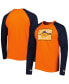 Фото #1 товара Men's Orange Chicago Bears Throwback Raglan Long Sleeve T-shirt
