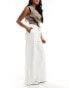 Фото #3 товара Kaiia tailored tie detail wide leg trousers in white