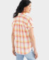 Фото #4 товара Petite Plaid Pull Over Camp Shirt, Created for Macy's