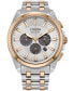 ფოტო #1 პროდუქტის Eco-Drive Men's Chronograph Classic Two-Tone Stainless Steel Bracelet Watch 41mm