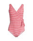 Фото #3 товара Women's Gingham Surplice One Piece Swimsuit