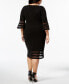 Фото #2 товара Plus Size Sheer-Stripe Sheath Dress