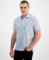 Men's Modern-Fit Stripe Polo Голубой, L - фото #1