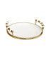 Flat Round Plate with Beaded Design, 11"D x 2"