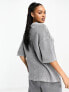 ASOS Weekend Collective co-ord washed waffle t-shirt in charcoal Verwaschenes Anthrazit, 34 - фото #7