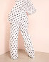 ASOS LUXE Curve co-ord tailored suit trousers in spot print