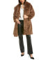 Фото #1 товара Adrienne Landau Belted Coat Women's Brown M