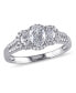 ფოტო #1 პროდუქტის Oval-Cut Certified Diamond (1 ct. t.w.) 3-Stone Engagement Ring in 14k White Gold