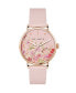 ფოტო #1 პროდუქტის Women's Phylipa Retro Pink Leather Strap Watch 37mm