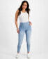 Фото #1 товара Petite High-Rise Seamed Pull-On Skinny Jeans, Created for Macy's