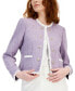 Фото #3 товара Women's Fringe-Trim Tweed Cropped Jacket