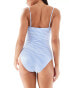 & Other Stories v-shape gingham swimsuit in blue