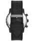 Men's Quartz Three Hand Black Polyurethane Watch 47mm, Gift Set