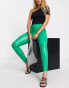 Фото #2 товара Miss Selfridge faux leather button fly legging in green