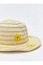 Фото #2 товара Hasır Sarı Çiçekli Kız Bebek Şapka