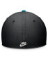 ფოტო #2 პროდუქტის Men's Black/Teal Florida Marlins Cooperstown Collection Rewind swoosh flex Performance Hat