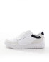 Tommy Hilfiger basket leather mixed media essential trainers in white