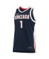 Men's #1 Navy Gonzaga Bulldogs Replica Basketball Jersey