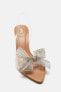 Heeled vinyl sandals with bow