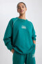 Fit Oversize Fit Bisiklet Yaka Skuba Dalgıç Sporcu Sweatshirt A9624ax23au