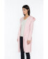 ფოტო #2 პროდუქტის Women's Cashmere Wool Double Face Hooded Overcoat with Belt