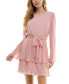 Juniors' Pleated Bell-Sleeve Dress