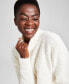Фото #3 товара Women's Mockneck Eyelash Sweater, Created for Macy's