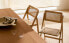 Rattan and wood folding chair