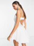 ASOS DESIGN corset mini dress with soft cowl front in white