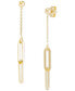 ფოტო #1 პროდუქტის Polished Paperclip Drop Earrings in 14k Gold