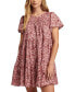 ფოტო #1 პროდუქტის Women's Cotton Floral-Print Tiered Mini Dress