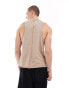 Фото #2 товара ASOS 4505 cotton drop arm hole tank with quick dry in washed sand