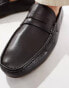 ASOS DESIGN driver loafers in brown leather Бежевый, 43 - фото #2